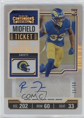 2023 Contenders Variation Midfield Ticket /50 Rashad Torrence II Rookie Auto RC - Image 1 of 2