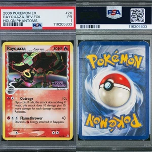 🔥 PSA 1 RAYQUAZA REVERSE FOIL | EX HOLON PHANTOMS 26/110🔥 - Picture 1 of 4