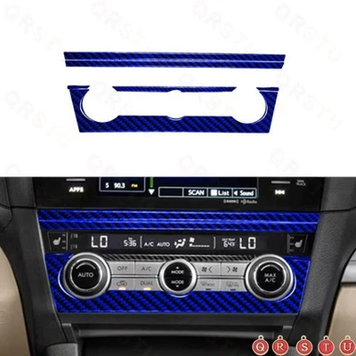 Cubierta de panel de consola de aire acondicionado de fibra de carbono azul para Subaru Outback Legacy 2015-17 Foto 1 de 4