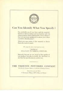 1922 "TEPECO" Plumbing Fixture Advertisement The Trenton Potteries Company - Picture 1 of 1
