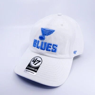 '47 Brand St Louis Blues Hat Mens White Strap Baseball Cap NHL Hockey Sports New - Image 1 of 4