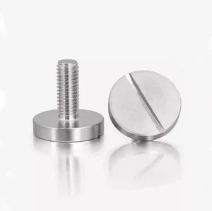 M2 M2.5 M3 M4 304 SUS Slotted Screw Large Round Flat Head Screws One Word Bolt - Picture 1 of 2