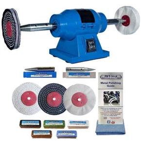 Bench Grinder Polisher 6" 150W Polisher With Pro-Max 4" Metal Polishing Kit - Picture 1 of 8