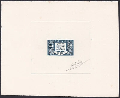 Monaco ScC13 Plane, Douglas DC-3, Coat of Arms, Signed Die Proof - Image 1 of 2