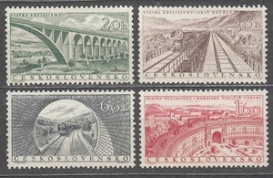 CZECHOSLOVAKIA 1955 **MNH SC#727/30 set, Socialist public works. - Imagen 1 de 1