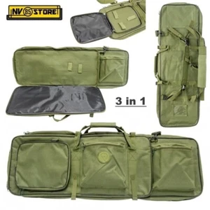 Borsa Custodia a 3 Scomparti Porta Fucile Lungo Corto Pistola in Tessuto 87cm OD - Imagen 1 de 1