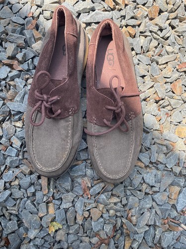 Mocassini UGG uomo 10 scarpe da barca stringate pelle marrone casual comodi