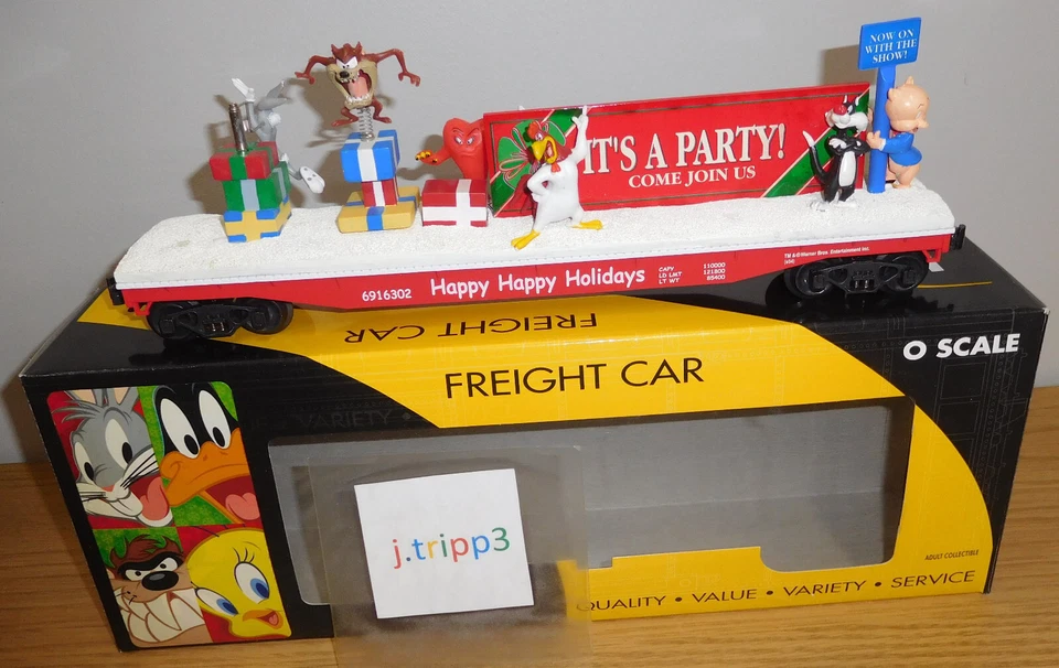 K-line K691-6302 Christmas Looney Tunes Holiday Flatcar O Scale Train Bugs Bunny - Image 1 of 4