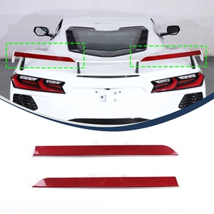 Red Carbon Aircraft Car Spoiler Wing Trim Accessories Kit For Corvette C8 2020+ - Bild 1 von 12