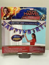 Captain Marvel Birthday Banner Kit - Jumbo Letters/Pick An Age - Superhero Décor