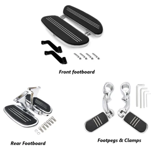 Front Rear Footboards 1.25" Crash Bar Foot Pegs For Harley Touring Model 1993-25 - Bild 1 von 32