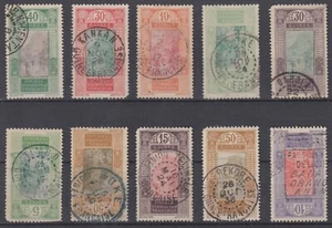 GUINEE : JOLI LOT D' OBLITERATIONS RARES ET BIEN FRAPPEES SUR 10 TIMBRES - Picture 1 of 1