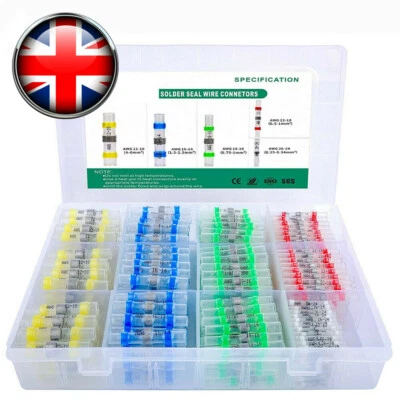 400/50x Waterproof Heat Shrink Solder Seal Sleeve Butt Terminals Wire Connectors