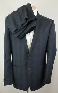 Hugo Boss Francis4 / Stand2 Mens Black Check 2-Piece Suit Size 38R / W34 X 30.5