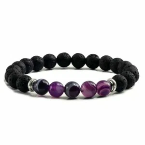 Chakra Healing Beaded Bracelet Natural Lava Stone Diffuser Bracelet Jewelry - Picture 1 of 1