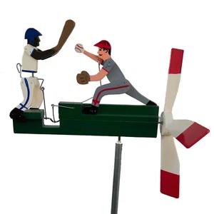 Baseball Player Whirligig Wind Spinner Handmade in USA - Picture 1 of 3