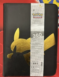 Pokemon Pikachu Gold Black Binder 9 Pockets (360 Cards) - Picture 1 of 2