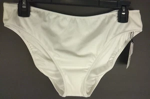Shade & Shore White Mid Rise Medium Seat Coverage Swim Bottoms Size M (8-10) New - Picture 1 of 13