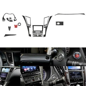 16PCS Fits Infiniti Q50 Q60 2014-19 Carbon Fiber Full Interior Set Cover Sticker - Picture 1 of 10