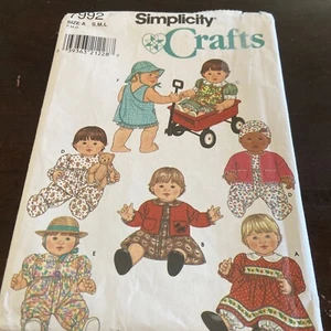 Simplicity 7992 12"-14", 16"-18" & 20"-22" Baby Doll Romper 1-piece Dress Jacket - Picture 1 of 4