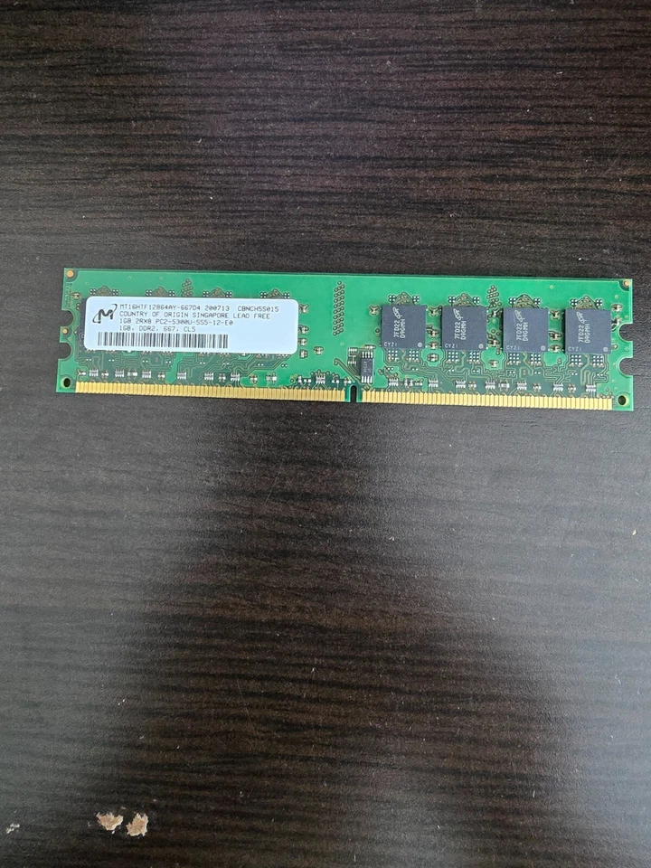 Micron 1GB DDR2 Desktop RAM PC2-5300U 667MHz (MT16HTF12864AY-667D4) - Untested - Image 1 of 1