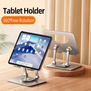 360° Rotatable Tablet Stand Adjustable Foldable Desktop Stand Holder Compatible - Photo 1/15