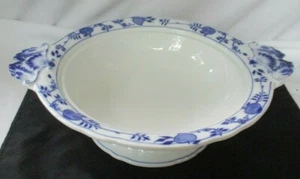 ANTIQUE BROWN WESTHEAD MOORE BLUE ONION PEDESTAL VEGETABLE SERVING BOWL NO COVER - Picture 1 of 9