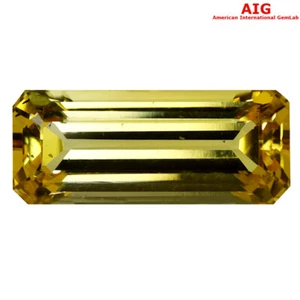 2.81 ct AIG Certified Octagon Cut (12 x 5 mm) Orange Yellow Imperial Topaz - Picture 1 of 4