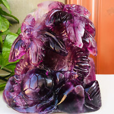 2687g Natural purple fluorite hand carved and polished underwater world treatm