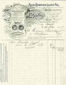 Paris XII ème- Belle Facture d'un Fabricant de Syphons et Pompes à Bièrede 1907 - Picture 1 of 1