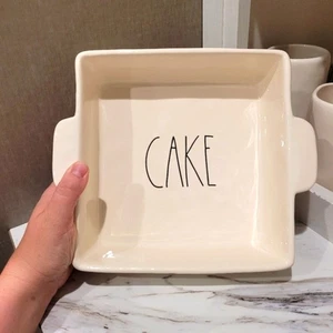Rae Dunn Teglia da Forno con La Parola "Torta" 9X9x3 - Foto 1 di 2