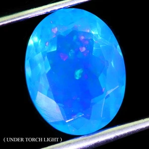 Piedra preciosa rara ovalada natural arco iris azul ópalo de fuego Etiopía limpia 1,54 quilates 9x7 mm - Imagen 1 de 14