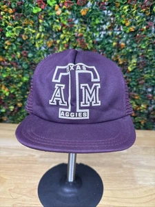 Texas A&M Aggies NCAA Park Avenue SnapBack Mesh Trucker Hat Cap USA Vintage 80s - Picture 1 of 9