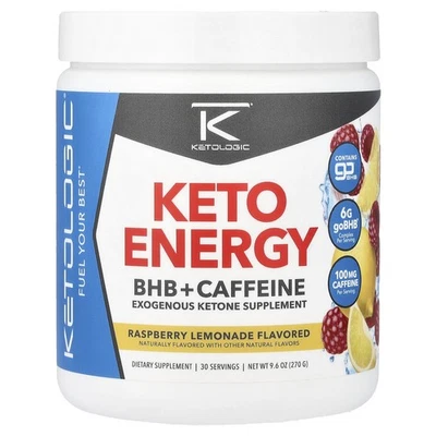 Keto Energy, BHB + Caffeine, Raspberry Lemonade, 9.6 oz (270 g) - Image 1 of 2