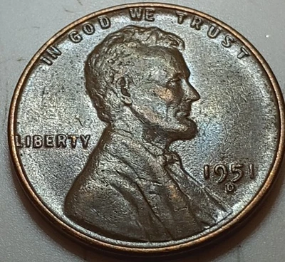 1951 D Lincoln wheat Cent Double Die Obverse FS-101 Error Penny - Image 1 of 4