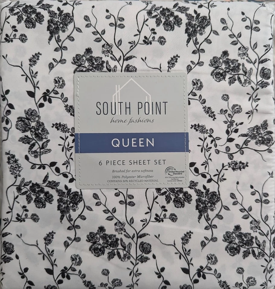 6-Piece Printed Sheet Set - Queen/King | 17" Extra Deep | Cool, Crisp, Breathabl - Image 1 of 1