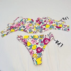LPA Revolve Floral Whimsy Cute Bikini Marlee Top Korsett Typ freches Unterteil Gr. M - Bild 1 von 9