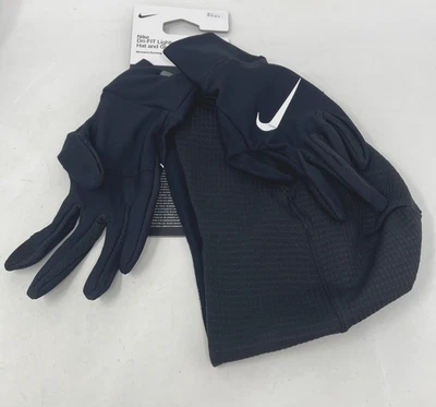 Nike Women’s Dri-FIT Lightweight Fleece Running Hat & Glove Set Black/Silver M/L - Image 1 of 4