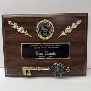 Vintage 1990 Key to the City Plaque of MACON, GEORGIA Lou Rawls Estate - Picture 1 of 6