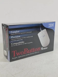 Vintage IBM Two Button Wired Computer Mouse - PS/2 Connector New In Box Sealed - Picture 1 of 7