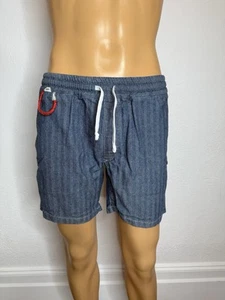 Tenden Blue Denim Shorts Men's Size M Made In USA Drawstring - Picture 1 of 8