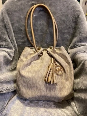 Michael Kors Anillo Bolso de Mano Firma Bolso de Hombro Cartera Blanco/Dorado Foto 1 de 4