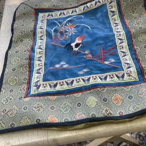 Vintage Chinese Silk Embroidery Rooster And Flowers - Picture 1 of 3
