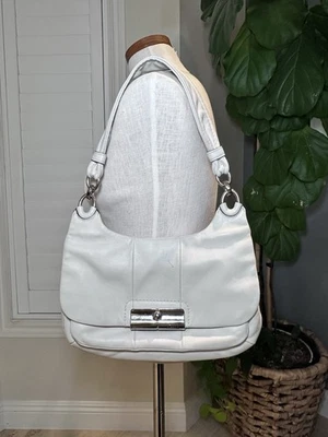 Bolso Cartera COACH Kristin Hobo Hippie Hombro Hobo 16931 Cuero Blanco Foto 1 de 4