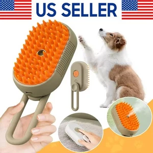 Cat& Dog Steam Brush 3-in-1 Pet Hair Remover Cleaner & Massager for All Pets LOT - Picture 1 of 15