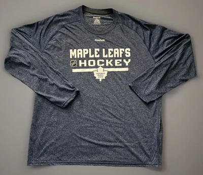 Camisa Toronto Maple Leafs Reebok Playdry Manga Larga NHL Azul Logo 2XL JBHS Foto 1 de 4
