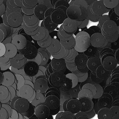 PALLETTES DE LENTEJUELAS PLANAS DE 6 mm ~ Opaco NEGRO Brillante ~ Disco Redondo ~ Hecho en EE. UU. Foto 1 de 2