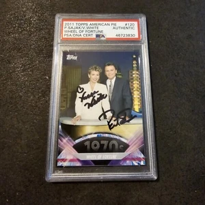 2011 Topps American Pie Wheel of Fortune Pat Sajak & Vanna White Dual Auto PSA - Picture 1 of 9
