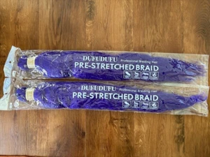 2 Packages Dufudufu Pre-Stretched Professional Braiding Hair, Eggplant Purple - Picture 1 of 4