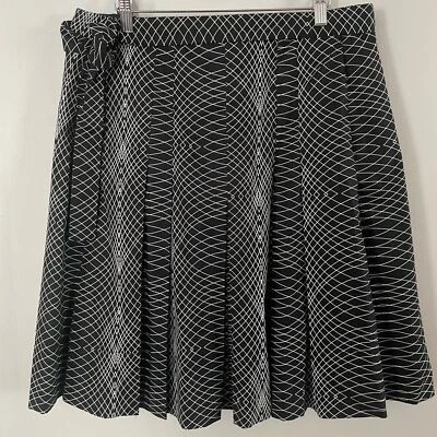 Falda completa de algodón blanco y negro Ellen Tracy talla 12 Foto 1 de 4
